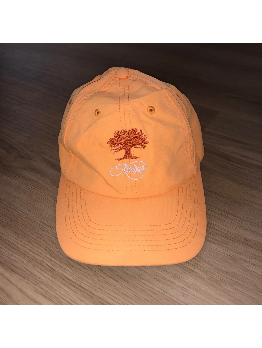 IMPERIAL KIAWAH 1976 ORANGE WHITE BREATHABLE GOLF HAT CAP ADJUSTABLE